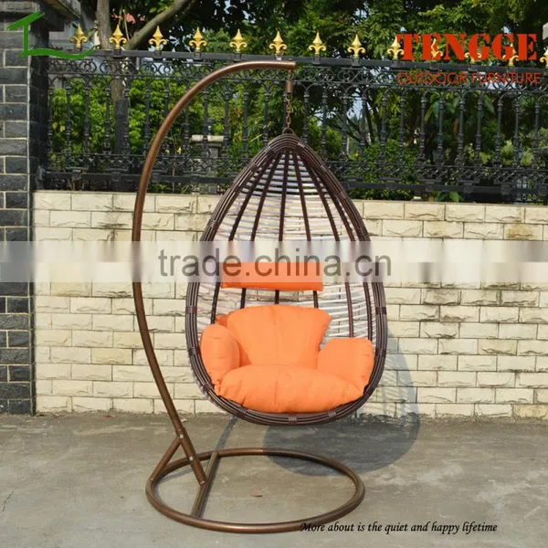 Single Seat White Rattan Hanging Chair for Outdoor photo-3