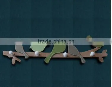 CY080 Wooden Decorative Bird Wall Hook Wood Hook Wooden Decorative Bird photo-4