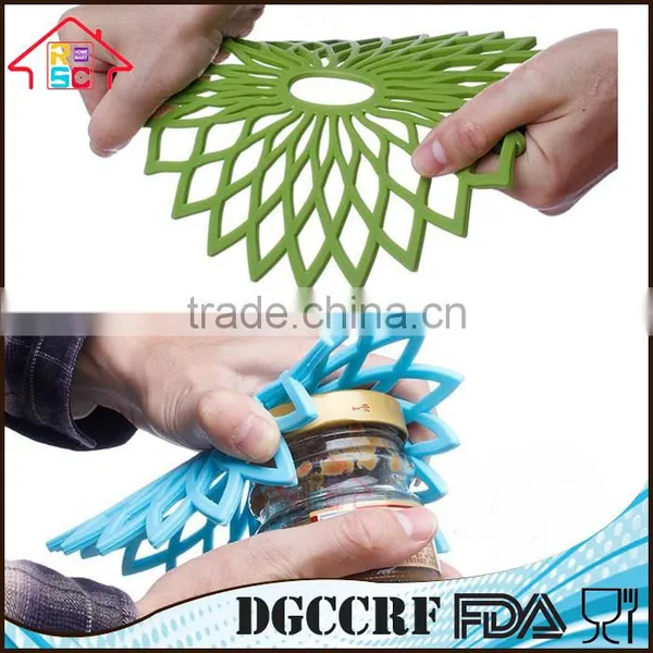 NBRSC Flexible Durable Non Slip Silicone Multi-Use Flower Trivet Pot Holder Mat Set of 3 photo-3