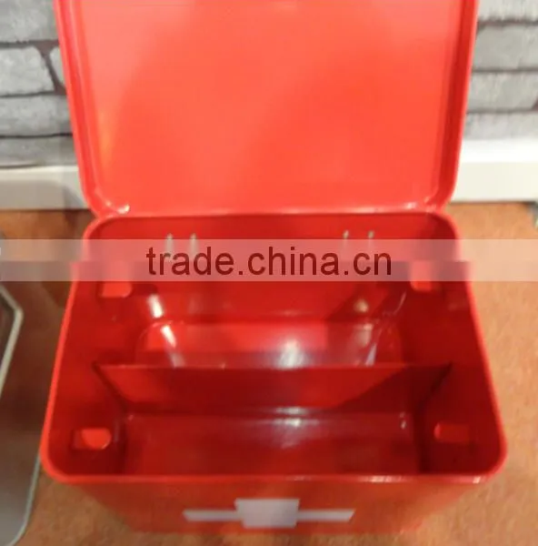 Household Rectangle Red Medicine Box Drugs Cabinet Storage Bin photo-2