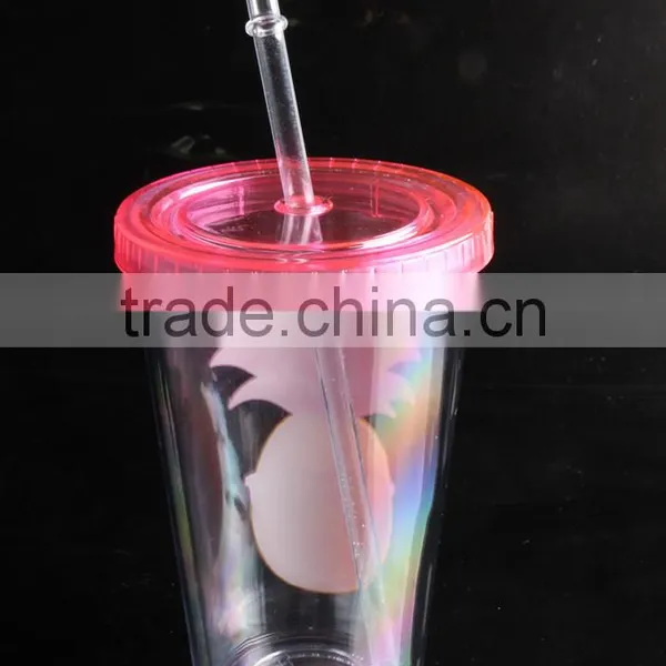 With Lid and Straw Bpa Free Single Wall Clear Plastic Tumbler photo-5