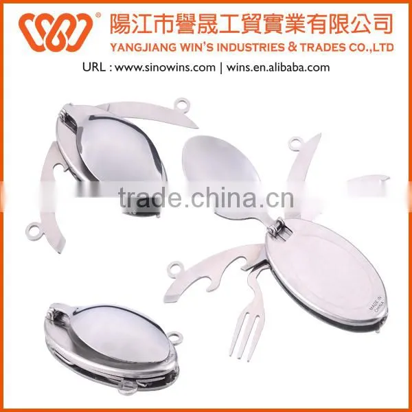 A21-S005-2S Stainless Steel Foldable Travel Cutlery Set With Plastic Handle Chips photo-4