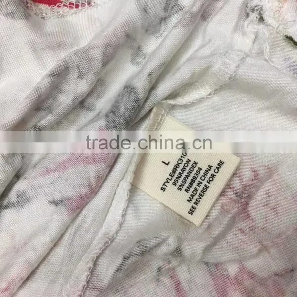 Cheap Boat Neck Mid-sleeve Flower Print Women Tops Factory Closeouts photo-5