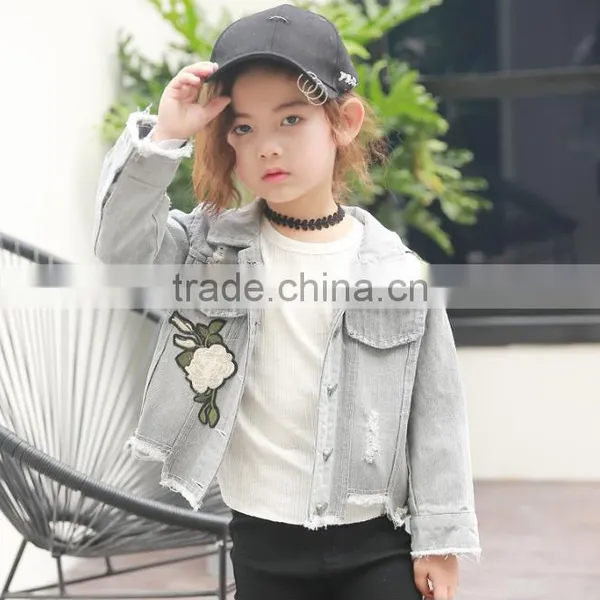Zm40647b Korean Style New Design Children Jeans Coats and Fancy Girls Jacket Casual Clothes photo-2