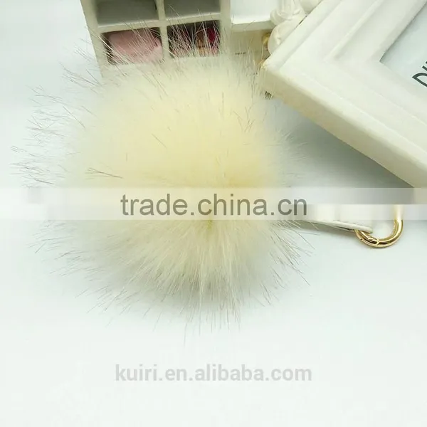 10cm Fur Keychain Quality Plush Ball Llaveros Chaveiro Faux Fur Fashion Cute Metal Key Chain for Women Bag Ring Wholesale Price photo-3