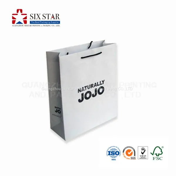 Special White Custom Made Paper Carry Bag for Shopping and Mailing
