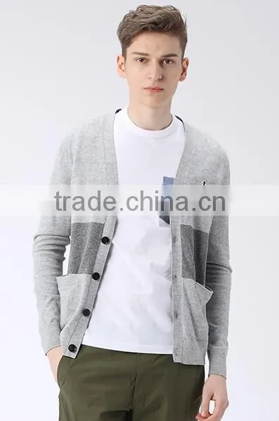 New Popular Knitted Pocket Button Cardigan Young Boys Sweater Design for Men photo-3