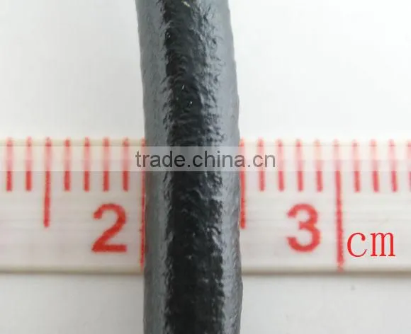 High Quality Black Round Real Leather Jewelry Cord 5mm photo-2