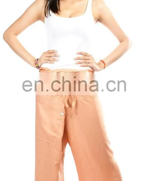 Thai Fisherman Pants Cotton 100% Wrap Unisex Yoga Boho Capri Long Trousers photo-6