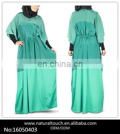 Perfect Three Color Dubai Kaftan Elegant Abaya Crepe Maxi Dress (16050403)