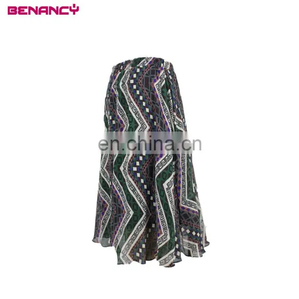 Plisse Chiffon Zigzag Print Crepe Skirt Pleated Skirt Guangzhou photo-3