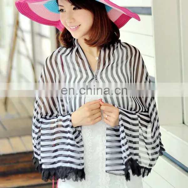 2015 Fashion Design Polyester Chiffon Summer Raglan Sleeves Pashmina(PP535CL-P) photo-4
