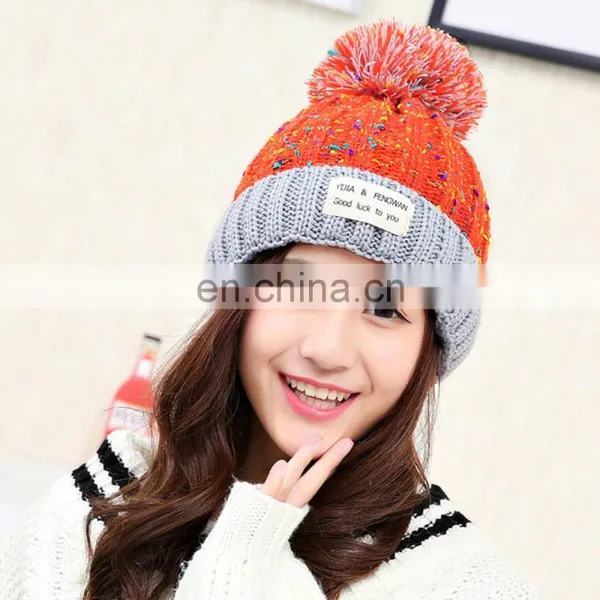 Custom Logo Women Knit Winter Beanie Caps for Womens photo-6