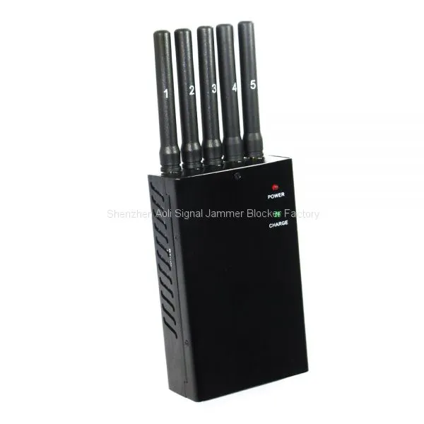 Chinajammerblocker.com : Portable 5 Antenna 3G Phone GPS and Bluetooth Jammer