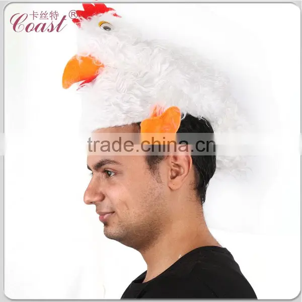 Cute White Plush Animal Chicken Hats photo-2
