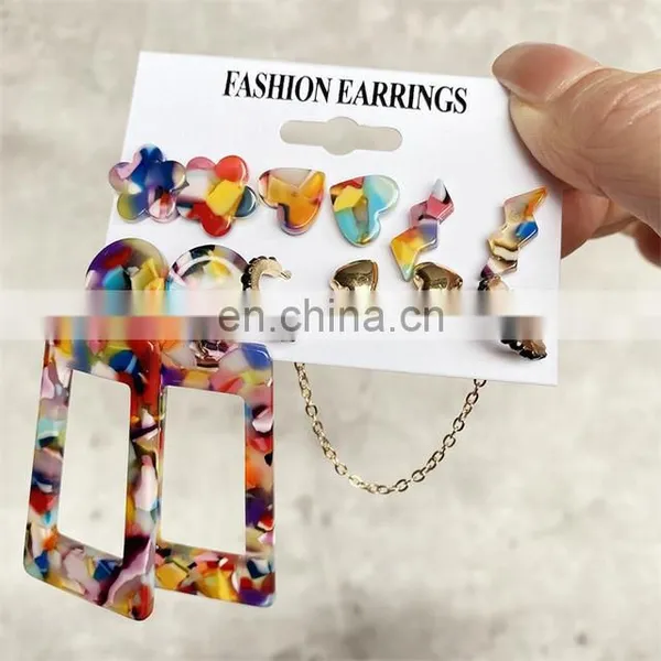 Earrings Suit 6 Pieces Of Pearl Drip Oil Christmas Element Tassel Combination Christmas Big Chandelier Earrings photo-5