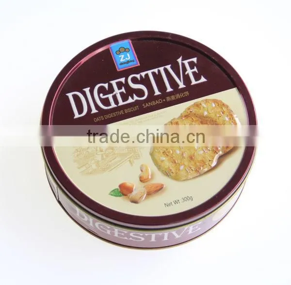 Embossing Empty Custom Gift Box Round Cookies Tin photo-3