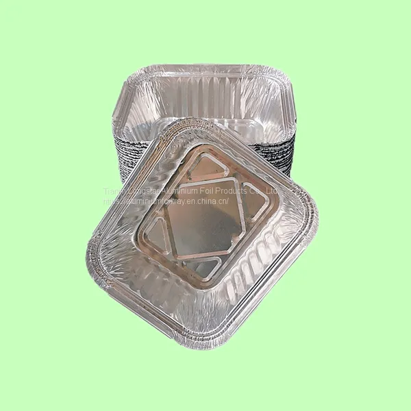 450ml Small Rectangular Aluminum Foil Tray with Cover