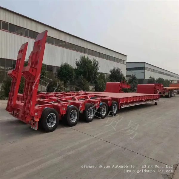 Low Flatbed Semi-trailer Hook Plate Semi-trailer Large Cargo Transportation photo-2