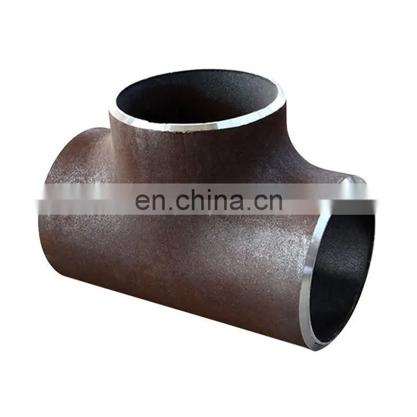 Black Butt Welding Pipe Fitting Tee Seamless Straight/Reducing Tee Black Beaded With Ribs Equal Tee For Structure Pipe photo-5