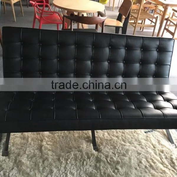 Modern Leather Barcelona 3 Seaters Sofa photo-2