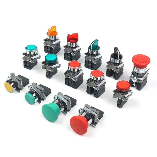 Industrial Grade LED Push Button Switch With Spring Rebound and Brass Contacts
