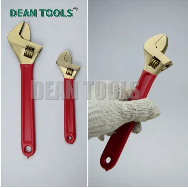 Non-sparking Adjustable Wrench With PVC Handle, Copper Beryllium, 10-Inch (250 Mm), Drop Forged, Precision Machined photo-3