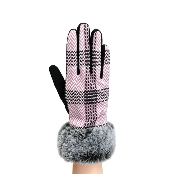 Luxury Designer Classic Wrist Warm Nylon Eco-Friendly Gloves Women Winter Daily Cycling Outdoor Accessories photo-5