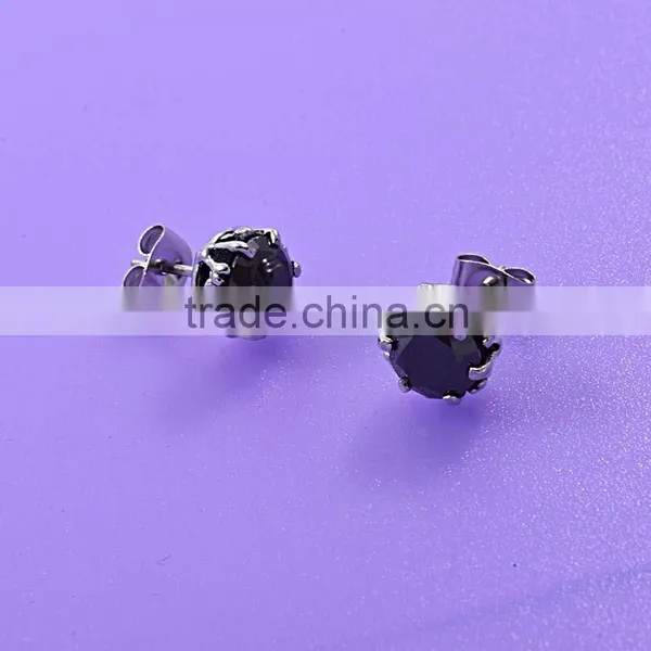 Black Stainless Steel 2 Gram Gold Beautiful Designed Earrings photo-5