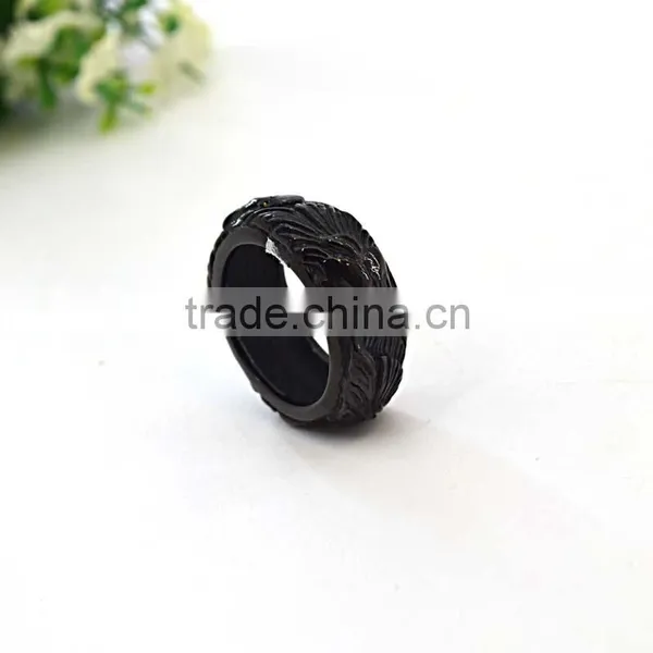 New Wholesale Simple Jewellery Set Men Jewelry Ring Black Men Rings photo-4