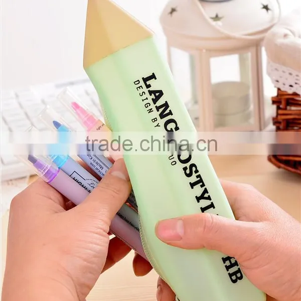 Colorful Pencil Shape Pen Cases/silicone Pen Bag photo-3