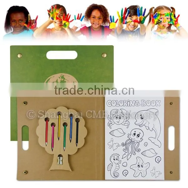 Eco educational tree design coloring set kids travel kit for airline