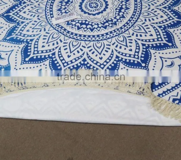 Ombre Mandala Round Beach Towel With Terry photo-2