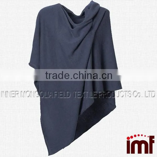 Pure Cashmere Asymmetrical Poncho Wrap photo-3