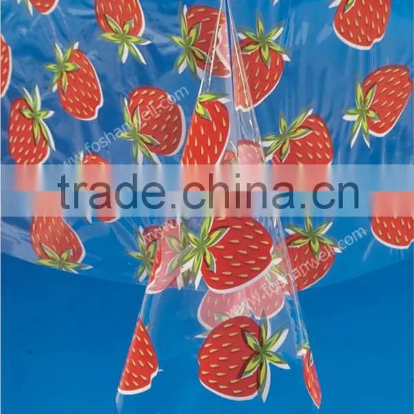 PVC Transparent One Side Printed Tablecloth Wedding /outdoor Use