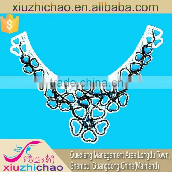 Factory Selling Fashion Beaded Applique Lace Handmade Collar