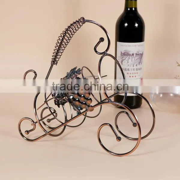 European Ornaments Home Decor Gift Metal Wire Wine Bottle Holder photo-2