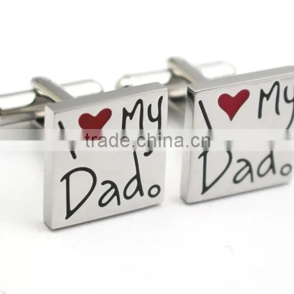 Hottets Father Day's Gift Stainless Steel Love Dad Cufflink Wholesale photo-3