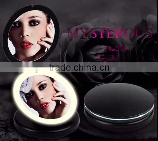 Plastic Two Way 5x Magnifying Compact Travelling Mirror With Led Light photo-5