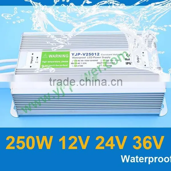 12v 250w Transformer Waterproof YJP-V25012 RoHS,CE-EMC,CE-LVD,IP67