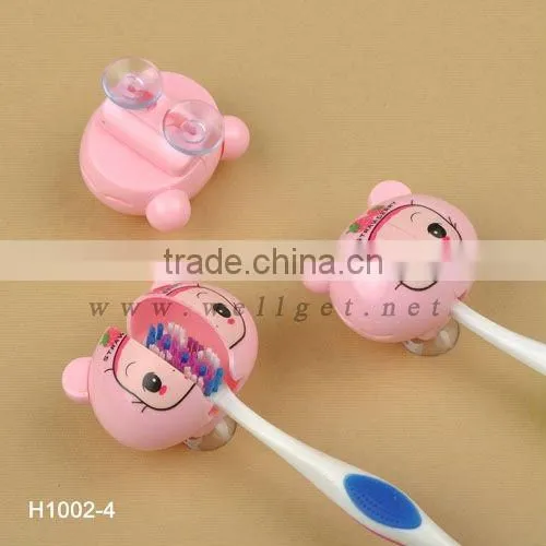 H1002-4 Cute Toothbrush Holder With Cover for Manual Toothbrush