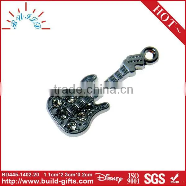Guitar Shaped Pendant With Crystal