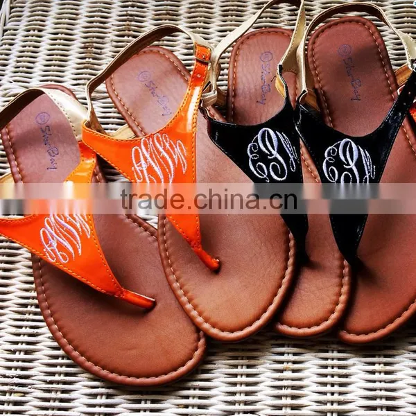 Monogrammed Sandals, Black Monogram Sandals, 5 Colors Available photo-3