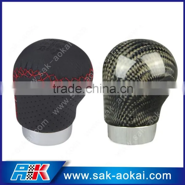 Universal Gear Manual Carbon Fiber Shift Knob Leather Shifter photo-3