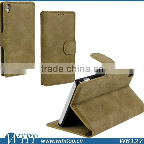 Factory Wholesale Retro Wallet Style for Sony Xperia Z3 Case Leather Cover photo-6