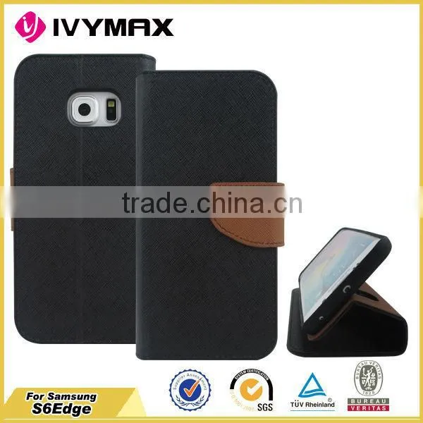 Hot Selling High Quality for Samsung s6 Edge Flip pu Leather Cover Case photo-2