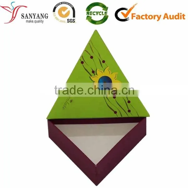 Creative Triangle Shape Biscuit Cookie Paper Gift Box Small Candy Packing Box With Lid photo-2