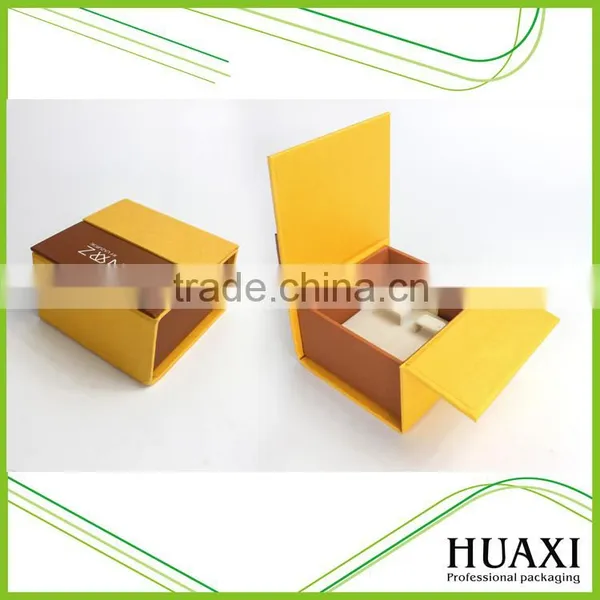 Luxury Gray Cardboard Fancy Paper Leather Jewelry Earrings Gift Box photo-2