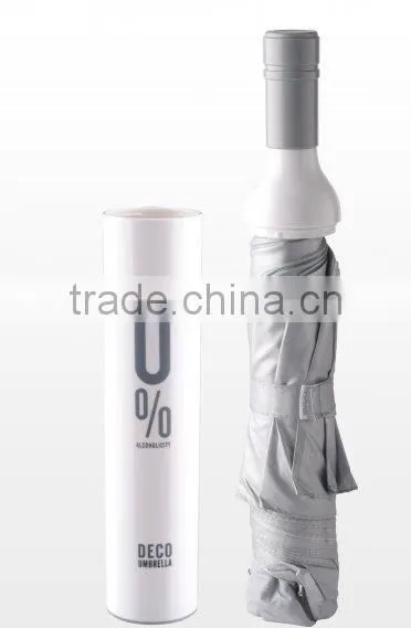 New Product Logo Printed Triple- Folding Promotion Wine Bottle Umbrella photo-6