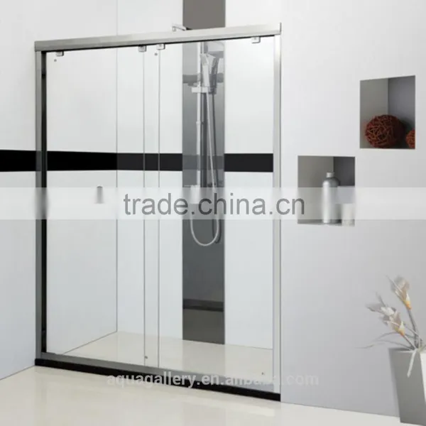 Transparent Tempered Glass Framed Bathroom Door photo-3